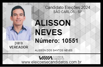 Candidato ALISSON NEVES 2024 - SÃO CARLOS - Eleições