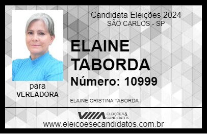 Candidato ELAINE TABORDA 2024 - SÃO CARLOS - Eleições