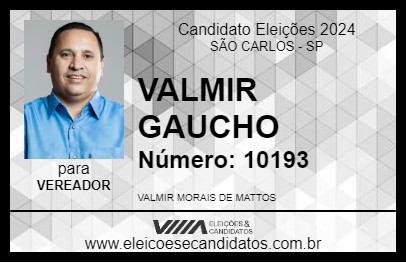 Candidato VALMIR GAUCHO 2024 - SÃO CARLOS - Eleições