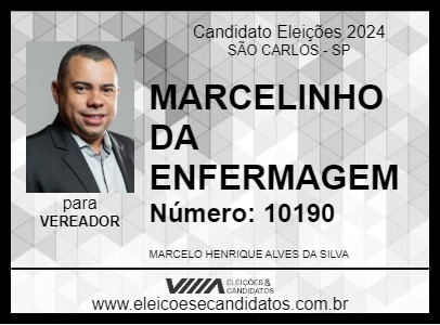 Candidato MARCELINHO DA ENFERMAGEM 2024 - SÃO CARLOS - Eleições