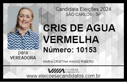 Candidato CRIS DE AGUA VERMELHA 2024 - SÃO CARLOS - Eleições