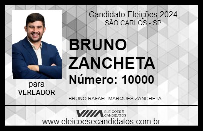 Candidato BRUNO ZANCHETA 2024 - SÃO CARLOS - Eleições