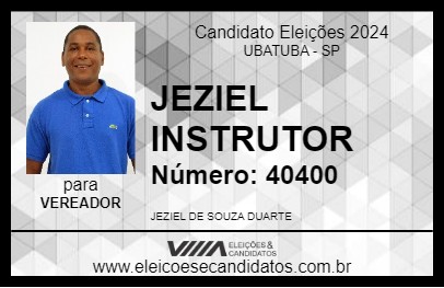 Candidato JEZIEL INSTRUTOR 2024 - UBATUBA - Eleições