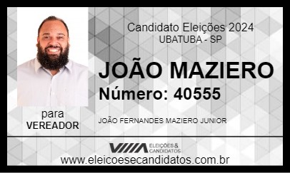 Candidato JOÃO MAZIERO 2024 - UBATUBA - Eleições