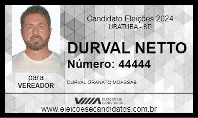 Candidato DURVAL NETTO 2024 - UBATUBA - Eleições