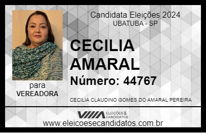 Candidato CECILIA AMARAL 2024 - UBATUBA - Eleições