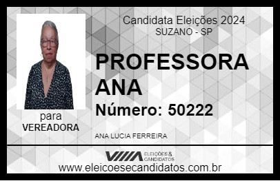 Candidato PROFESSORA ANA 2024 - SUZANO - Eleições