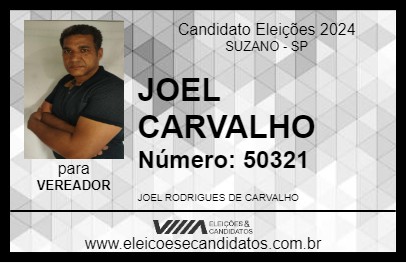 Candidato JOEL CARVALHO 2024 - SUZANO - Eleições