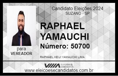 Candidato RAPHAEL YAMAUCHI 2024 - SUZANO - Eleições