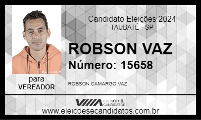 Candidato ROBSON VAZ 2024 - TAUBATÉ - Eleições