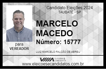 Candidato MARCELO MACEDO 2024 - TAUBATÉ - Eleições