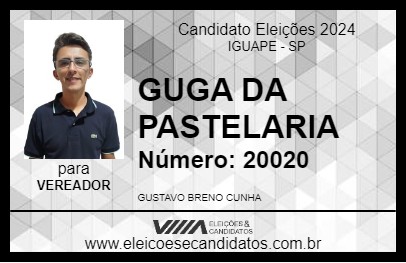 Candidato GUGA DA PASTELARIA 2024 - IGUAPE - Eleições