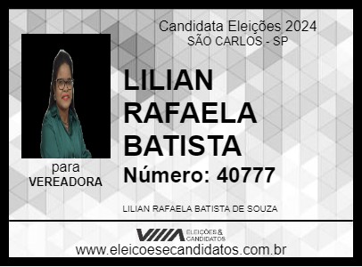 Candidato LILIAN RAFAELA BATISTA 2024 - SÃO CARLOS - Eleições