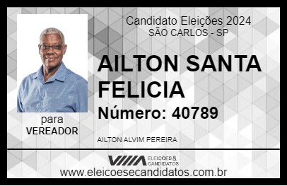 Candidato AILTON SANTA FELICIA 2024 - SÃO CARLOS - Eleições