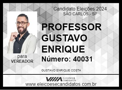 Candidato PROFESSOR GUSTAVO ENRIQUE 2024 - SÃO CARLOS - Eleições