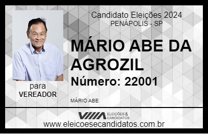 Candidato MÁRIO ABE DA AGROZIL 2024 - PENÁPOLIS - Eleições