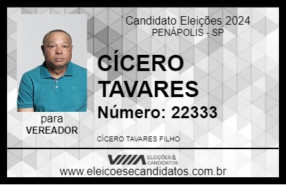 Candidato CÍCERO TAVARES 2024 - PENÁPOLIS - Eleições