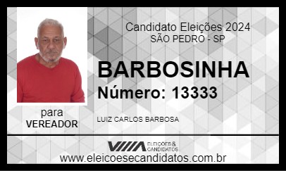 Candidato BARBOSINHA 2024 - SÃO PEDRO - Eleições