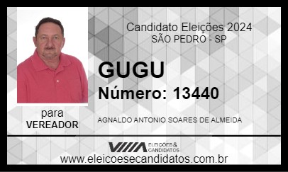 Candidato GUGU 2024 - SÃO PEDRO - Eleições