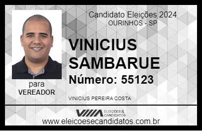 Candidato VINICIUS SAMBARUE 2024 - OURINHOS - Eleições