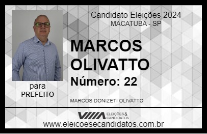 Candidato MARCOS OLIVATTO 2024 - MACATUBA - Eleições