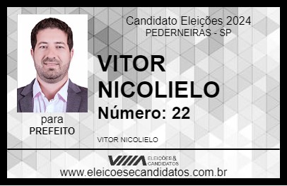 Candidato VITOR NICOLIELO 2024 - PEDERNEIRAS - Eleições