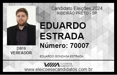 Candidato EDUARDO ESTRADA 2024 - RIBEIRÃO PRETO - Eleições