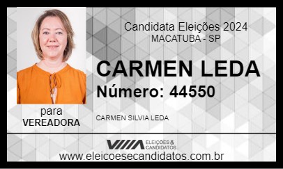 Candidato CARMEN LEDA 2024 - MACATUBA - Eleições