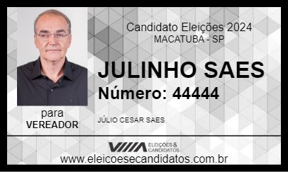 Candidato JULINHO SAES 2024 - MACATUBA - Eleições