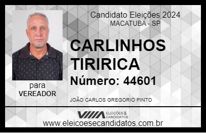 Candidato CARLINHOS TIRIRICA 2024 - MACATUBA - Eleições