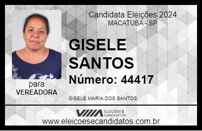 Candidato GISELE SANTOS 2024 - MACATUBA - Eleições