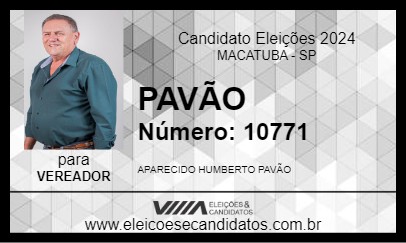 Candidato PAVÃO 2024 - MACATUBA - Eleições