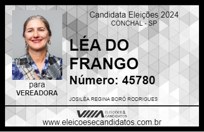 Candidato LÉA DO FRANGO 2024 - CONCHAL - Eleições