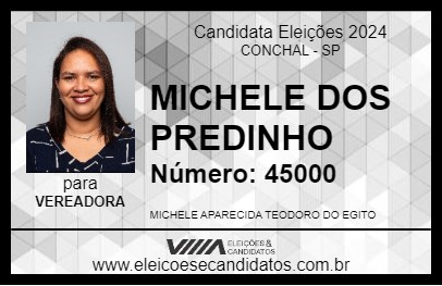 Candidato MICHELE DOS PREDINHO 2024 - CONCHAL - Eleições