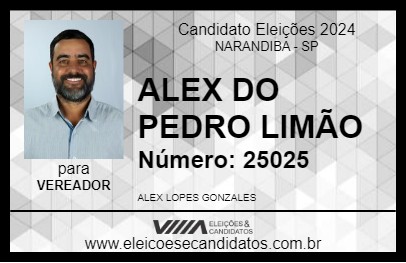 Candidato ALEX DO PEDRO LIMÃO 2024 - NARANDIBA - Eleições