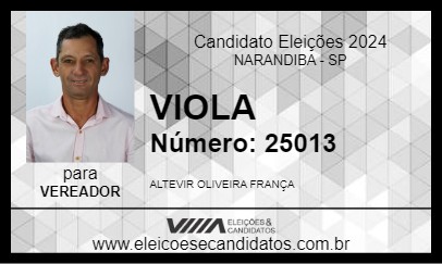 Candidato VIOLA 2024 - NARANDIBA - Eleições