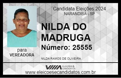 Candidato NILDA DO MADRUGA 2024 - NARANDIBA - Eleições