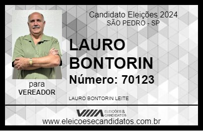 Candidato LAURO BONTORIN 2024 - SÃO PEDRO - Eleições