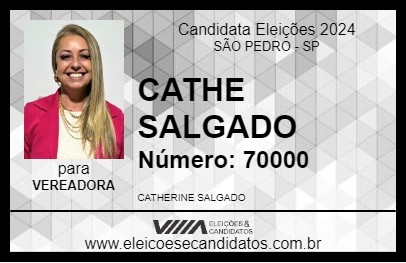 Candidato CATHE SALGADO 2024 - SÃO PEDRO - Eleições