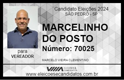 Candidato MARCELINHO DO POSTO 2024 - SÃO PEDRO - Eleições