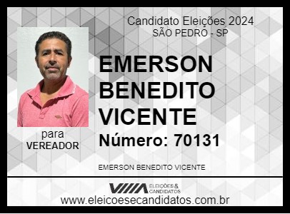 Candidato EMERSON MIMO 2024 - SÃO PEDRO - Eleições