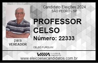 Candidato PROFESSOR CELSO 2024 - SÃO PEDRO - Eleições