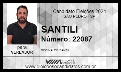 Candidato SANTILI 2024 - SÃO PEDRO - Eleições