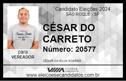 Candidato CÉSAR DO CARRETO 2024 - SÃO ROQUE - Eleições