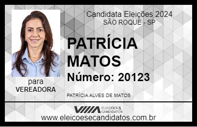 Candidato PATRÍCIA MATOS 2024 - SÃO ROQUE - Eleições