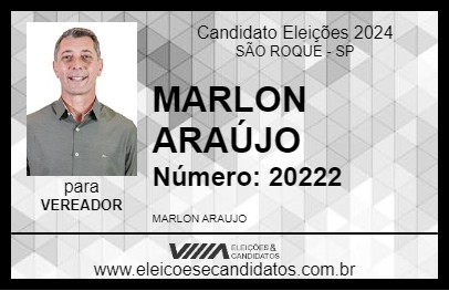 Candidato MARLON ARAÚJO 2024 - SÃO ROQUE - Eleições