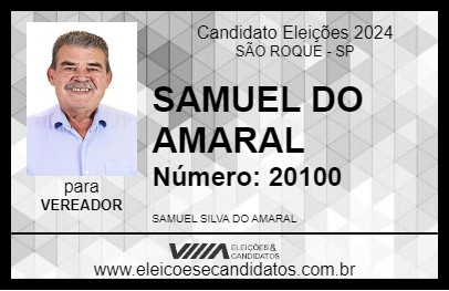 Candidato SAMUEL DO AMARAL 2024 - SÃO ROQUE - Eleições