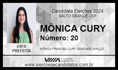 Candidato MÔNICA CURY 2024 - SALTO GRANDE - Eleições