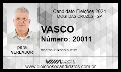 Candidato VASCO 2024 - MOGI DAS CRUZES - Eleições