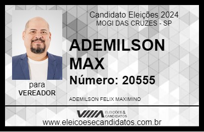 Candidato ADEMILSON MAX 2024 - MOGI DAS CRUZES - Eleições